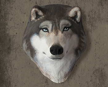 Wolf|papier-mâché|fait main