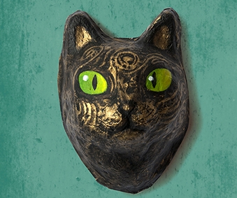 steam-punk cat|Papier mâché|fait main