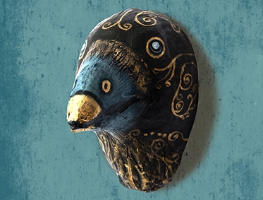 Raven steam-punk|papier- mâché|fait main