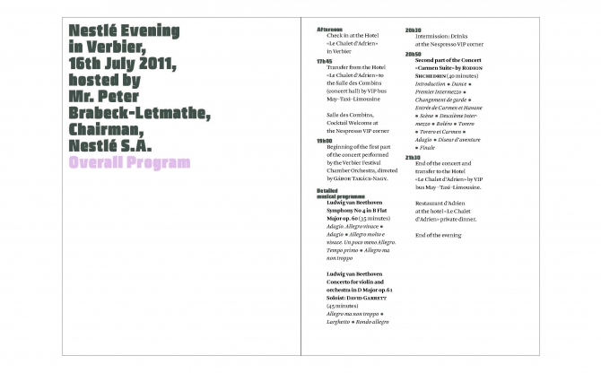 Verbier Festival|Soirée Nestlé